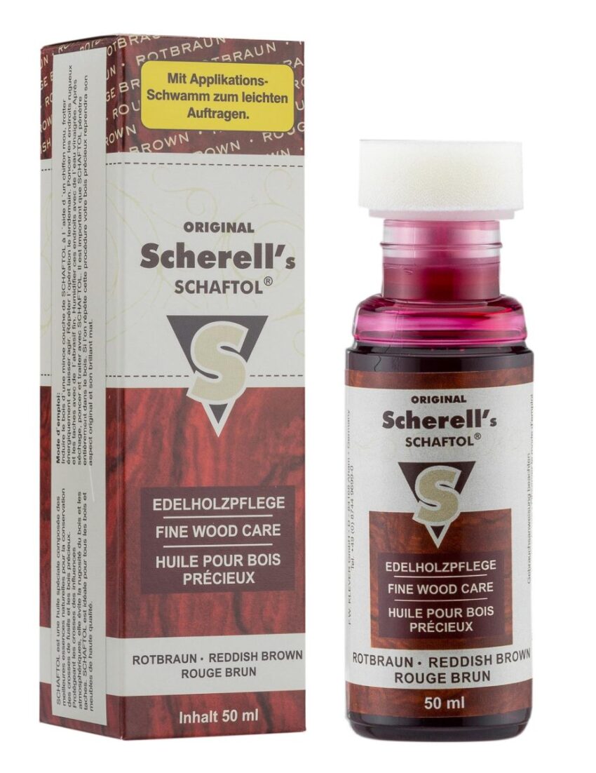 Huile pour bois teinte rouge brun – Schaftol - Vue principale