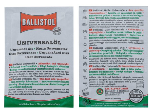 Boîte de 10 lingettes huile universelle - Ballistol – Image 2