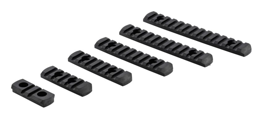 Set de 6 rails picatinny en polymère compatible M-LOK – NOIR - Vue principale