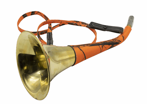 Corne Pavillon Laiton Gainée Orange Camo 40 cm – Image 2