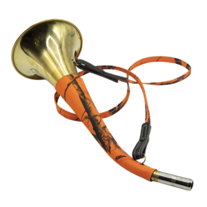 Corne Pavillon Laiton Gainée Orange Camo 40 cm