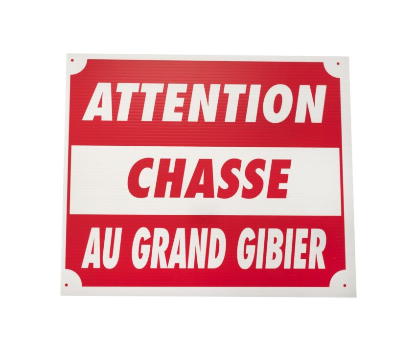 Panneau attention chasse au grand gibier dim 25 x 30 cm akylux - Vue principale