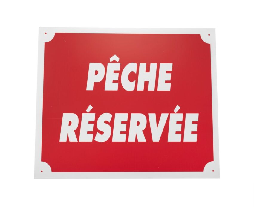Panneau pêche réservée dim 25 x 30 cm alu - Vue principale