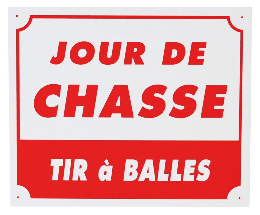 Panneau jour de chasse tir à balles dim 25 x 30 cm alu - Vue principale