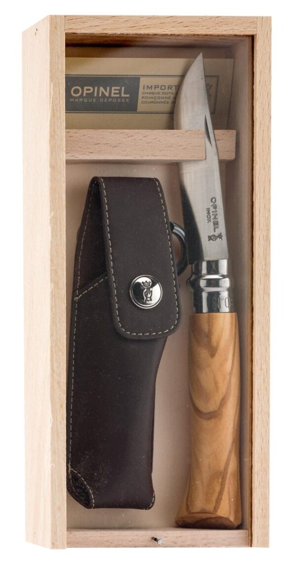 Coffret couteau Opinel numéro 8 - bois d'olivier – Image 2