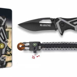 MARTINEZ ALBAINOX - Couteau pliant FOS MARINE + bracelet de survie Paracorde - couteaux de survie