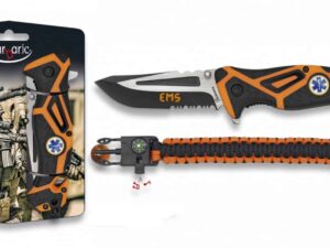 COUTEAU PLIANT Medic + BRACELET DE SURVIE PARACORDE