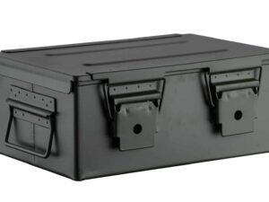 Caisse à munitions métallique verte 33x22x13cm