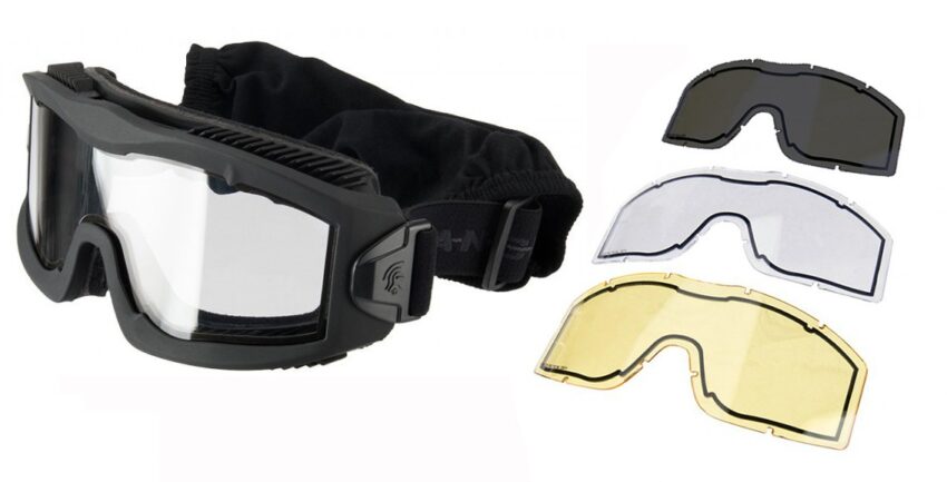 Masque série AERO Thermal noir avec 3 écrans - Vue principale