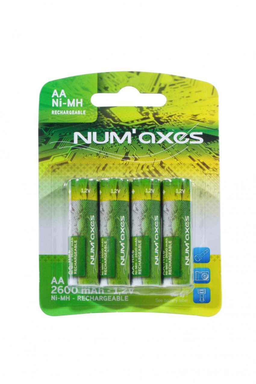 Piles rechargeables type AA HR6 1,2 v – NUM’AXES - Vue principale