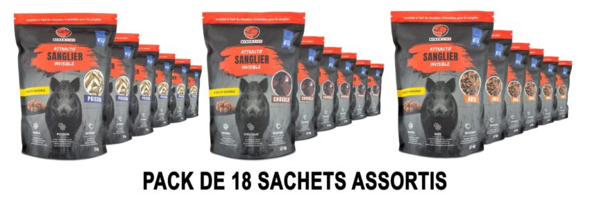 PACK 3 arômes – Attractif BLACK FIRE Invisible pour sanglier - Vue principale