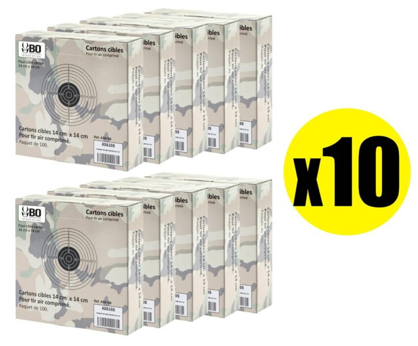 Pack Cibles cartonnées 14 x 14 cm Shoot Again (x10) - Vue principale