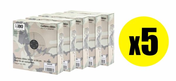 Pack Cibles cartonnées 14 x 14 cm Shoot Again (x5)