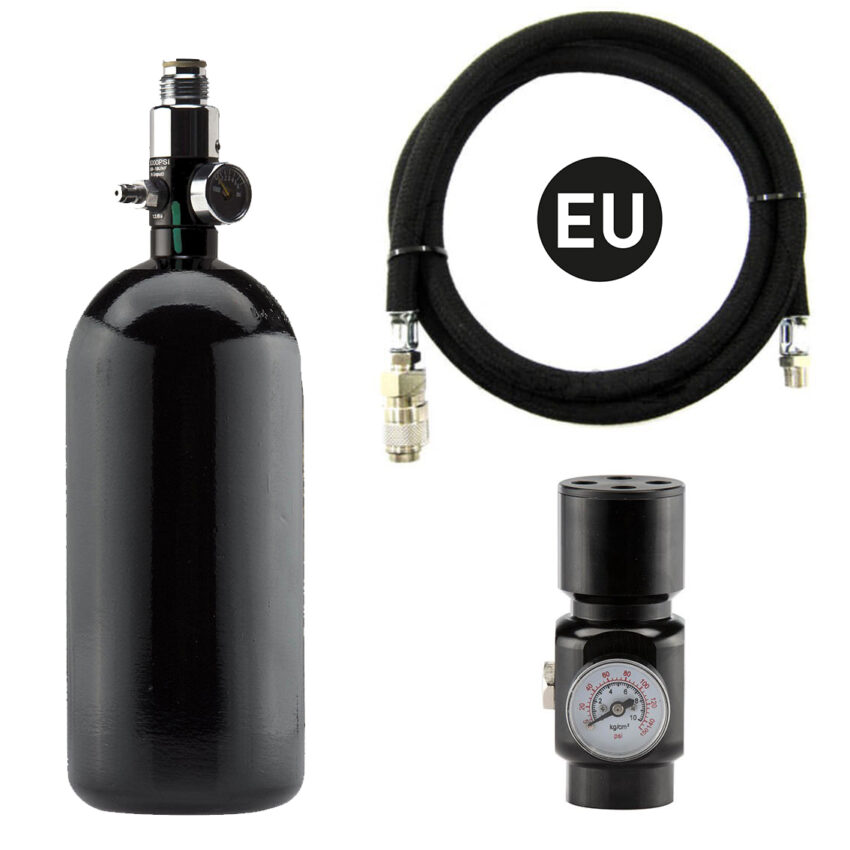 Pack complet EU bouteille 0,8L + preset + régulateur HPA + ligne renforcée - Vue principale
