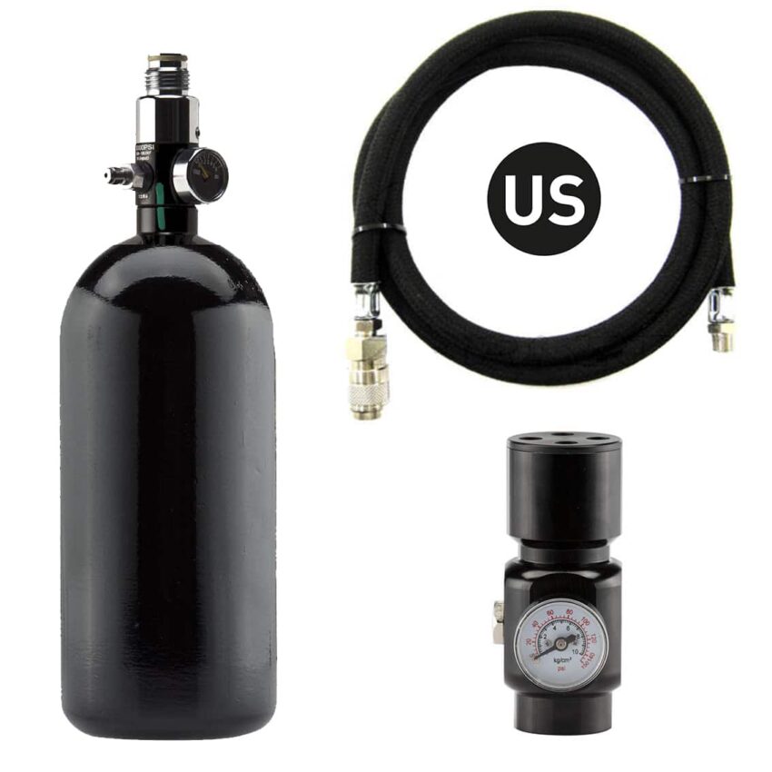 Pack complet US bouteille 0,8L + preset + régulateur HPA + ligne renforcée US - Vue principale