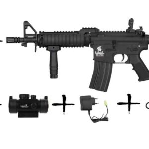 Lancer Tactical - Pack de Noel replique AEG avec point rouge et silencieux 1J - airsoft - répliques longues
