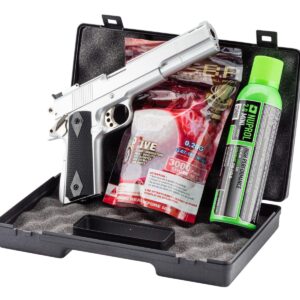 Pack GNB Gaz 1911 Long silver 0,5J + mallette + billes + gaz