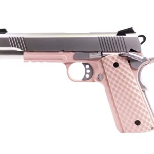 Réplique airsoft GBB 1911 MEU Railed Raven full metal gaz Rose / Silver 1,0J - airsoft - répliques de poing
