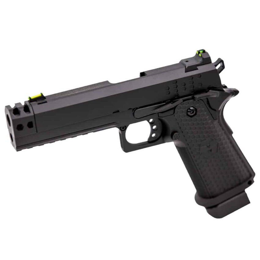 Réplique airsoft pistolet GBB  Raven Hi-Capa Hex-Comp Noir - Vue principale