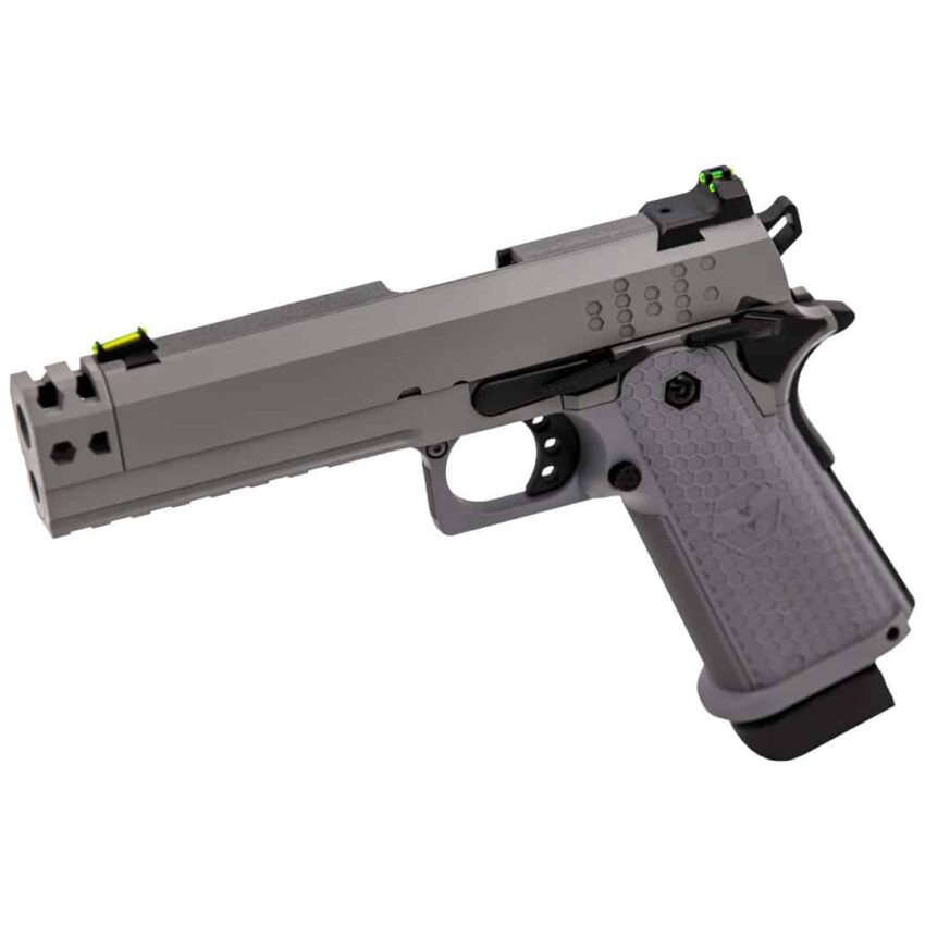 Réplique airsoft pistolet GBB Raven Hi-Capa Hex-Comp Gris - Vue principale