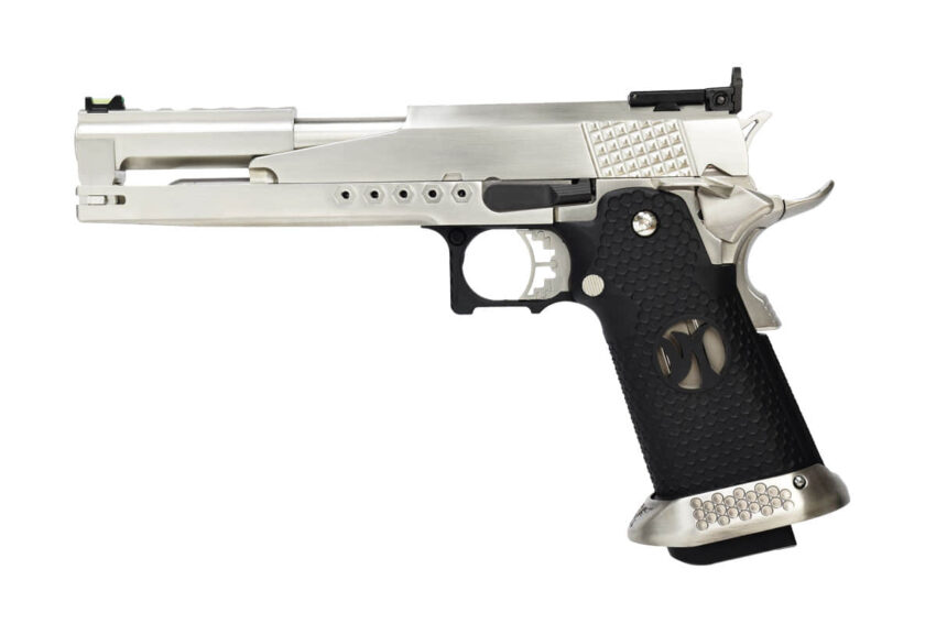 Réplique airsoft HX2201 IPSC split silver gaz GBB - Vue principale
