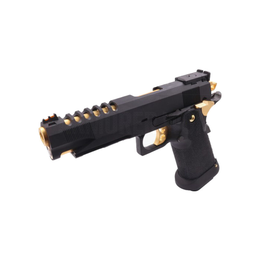 Réplique Hi-Capa 5.1 HX2701 full gaz GBB noir et or - Vue principale