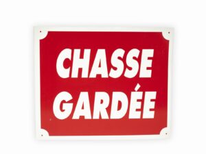Chasse gardée dim 25 x 30 cm alu