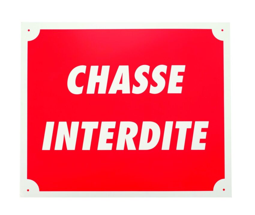 Panneau chasse interdite 25 x 30 cm en alu - Vue principale