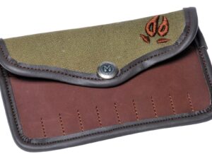 Pochette à balle Januel - toile et cuir - 10 tubes - broderie sanglier