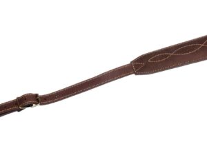 Bretelle cuir forme cobra broderie sanglier