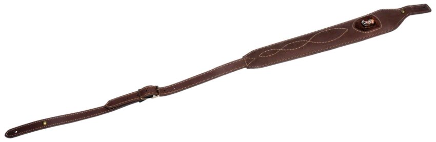 Bretelle cuir forme cobra broderie sanglier - Vue principale