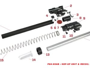 Pièces origine Bloc Hop-up et recoil rod série HX