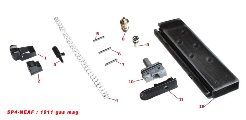 Pièces origine chargeur 1911 gaz pour série NE - Vue principale