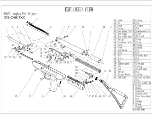 Pièces détachées pour pistolet à air LANGLEY PRO SNIPER