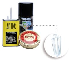 Kit huile aérosol, burette antios, graisse antios sous blister