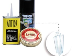 Kit huile aérosol, burette antios, graisse antios sous blister