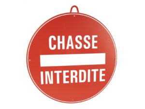 Chasse interdite diam. 28 cm, Rouge