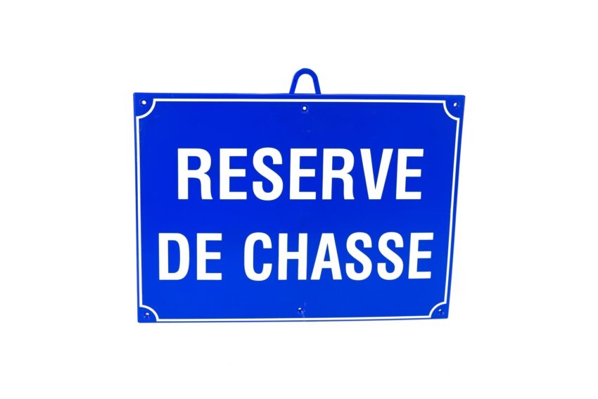 Chasse réservée dim 28 x 20 cm, Bleu - Vue principale