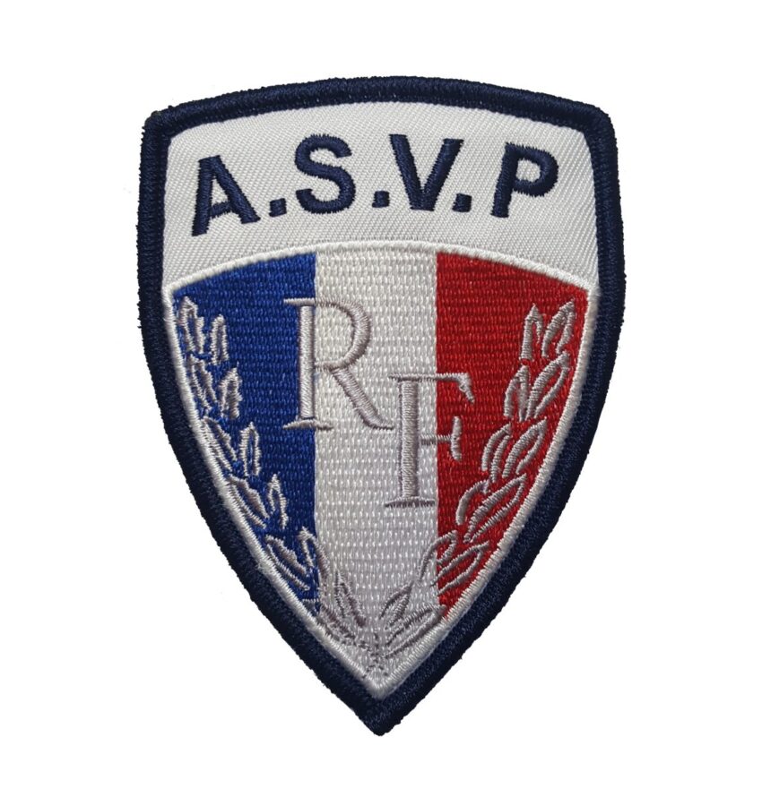 Ecusson A.S.V.P brodé sur velcro - Vue principale