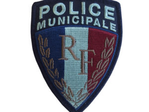 Ecusson brode sur velcro - Police Municipale RF - basse visibilité