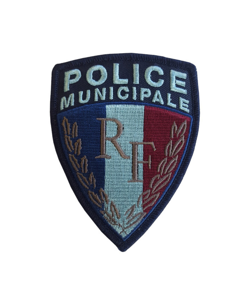 Ecusson brode sur velcro – Police Municipale RF – basse visibilité - Vue principale
