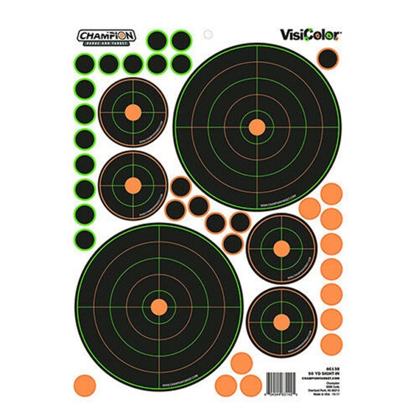 Lot de 5 Cibles adhésives visicolor Champion avec pastilles intégrées 2 x diam 1,7 cm et 4 x 5,5 cm - Vue principale