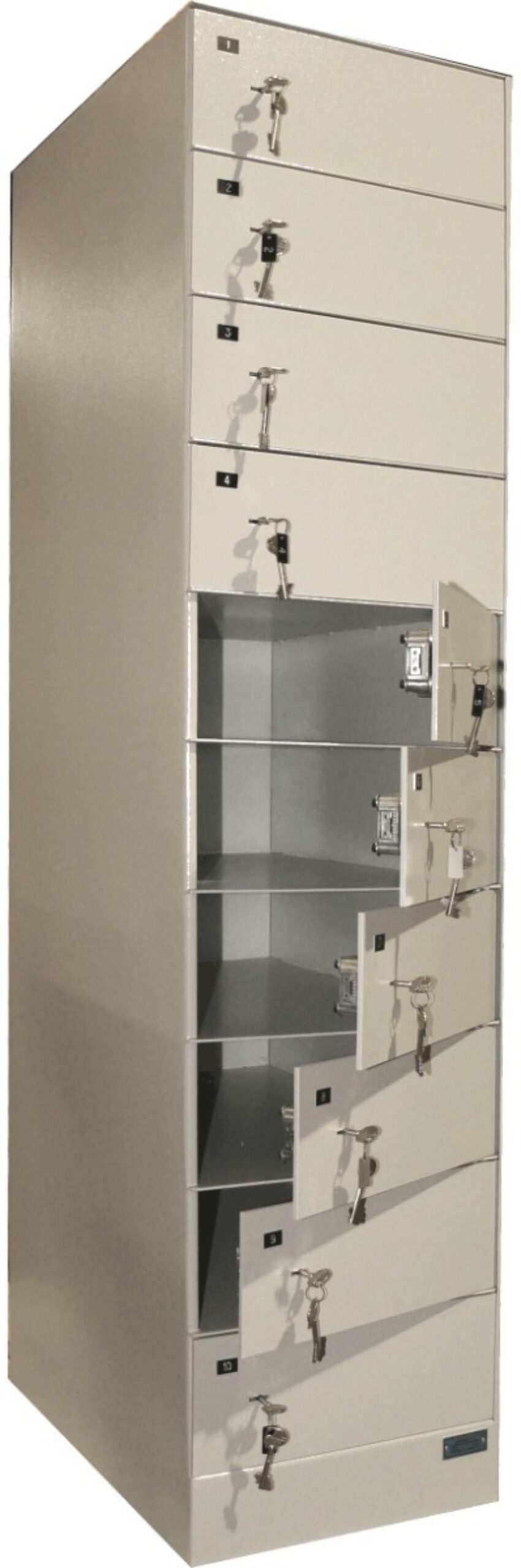 Armoire forte de sécurité – 10 casiers – avec clé passe-partout - Vue principale