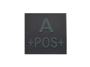 Grade velcro 5x5 basse visibilité - groupe sanguin A+