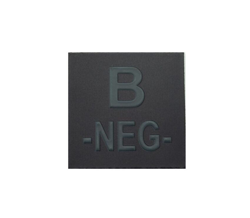 Grade velcro 5×5 basse visibilité – groupe sanguin B- - Vue principale