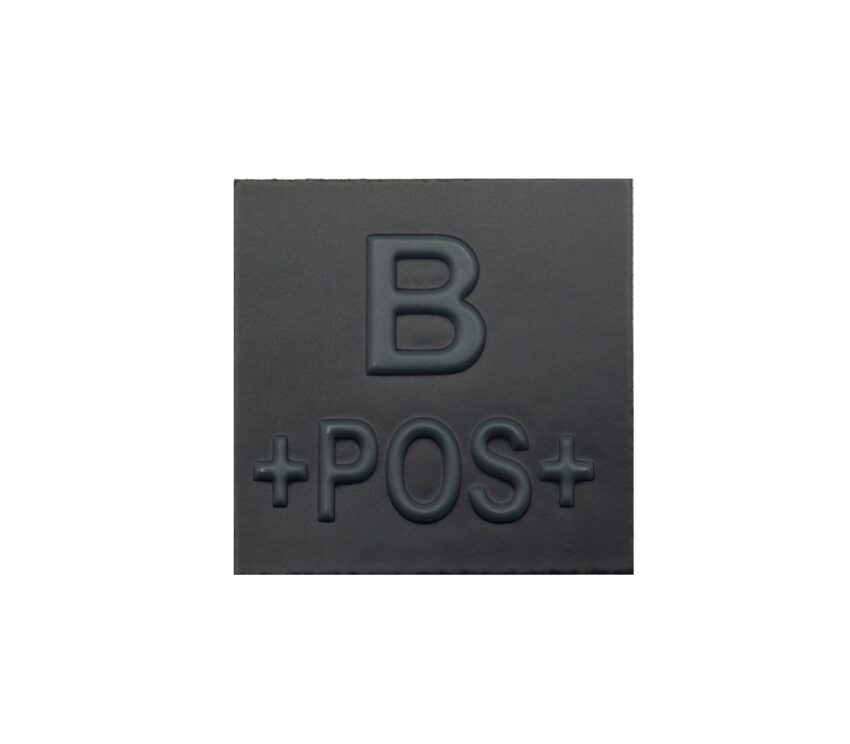 Grade velcro 5×5 basse visibilité – groupe sanguin B+ - Vue principale