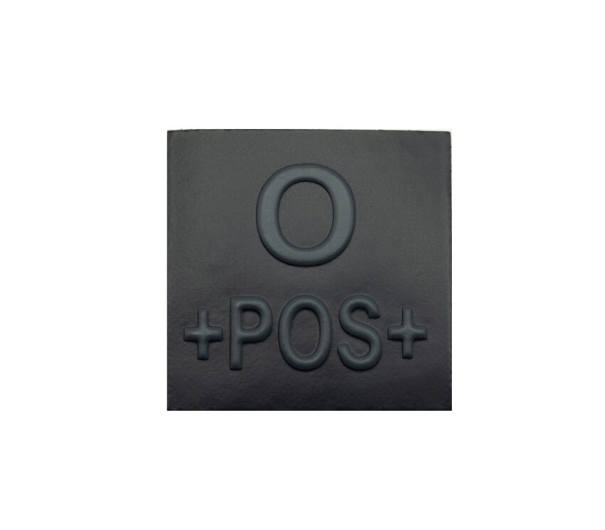 Grade velcro 5×5 basse visibilité – groupe sanguin O+ - Vue principale