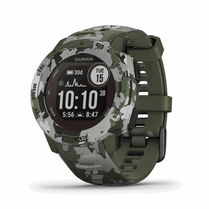 Montre gps multi-fonction Garmin instinct solar – Lichen Camo - Vue principale