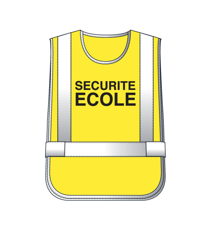 Chasuble Jaune haute visibilité sécurité école - Vue principale