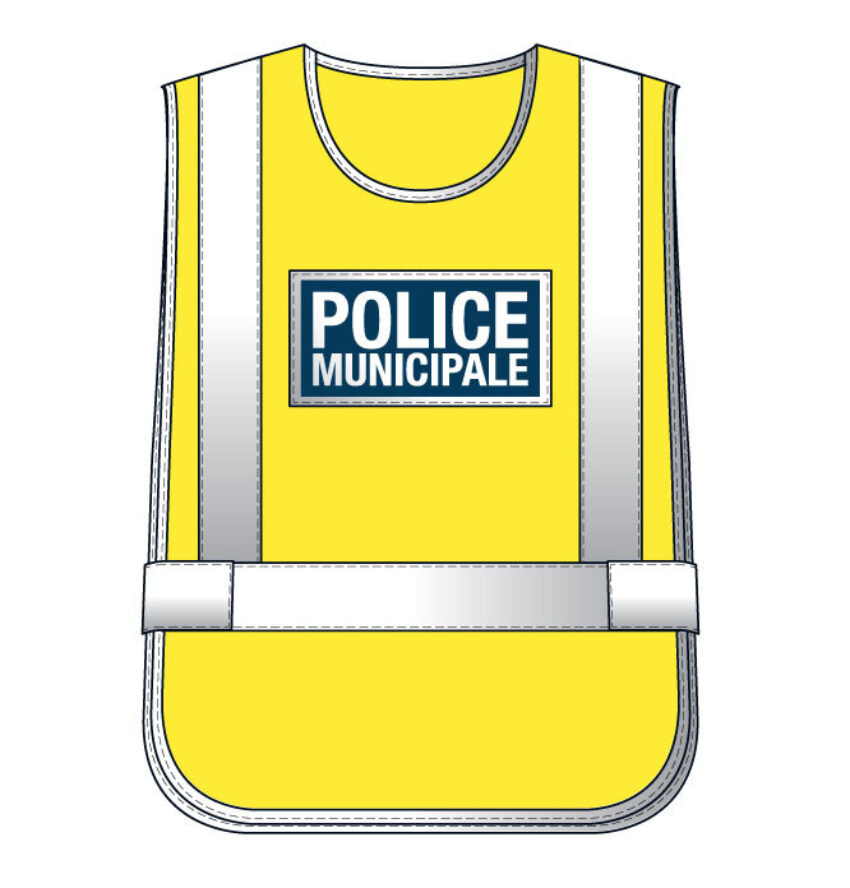 Chasuble Jaune haute visibilité Police Municipale - Vue principale